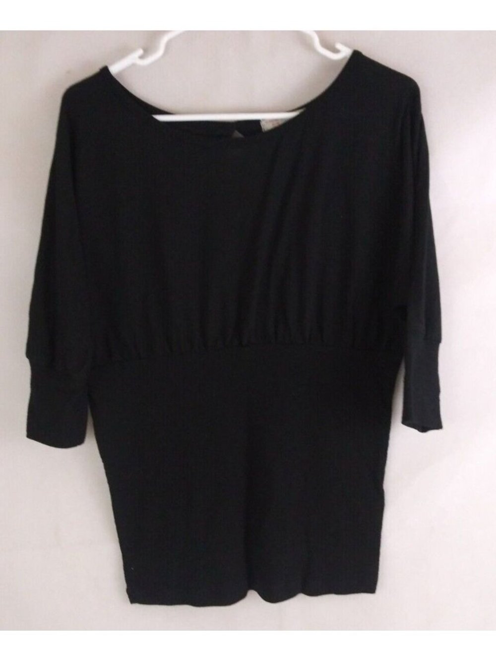No Boundaries Women's Solid Black 3/4 Sleeve Shirt Size XL